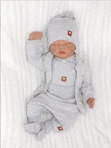 Wyprawka jednolita szara. Kompletna wyprawka.  Bawełniana wyprawka. Wyprawka do szpitala. Zestaw dla noworodka. Wyprawka na prezent. Wyprawka dla noworodka. Wyprawka na wyjście ze szpitala. Unikalny komplet.