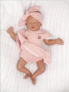 Różowa, ozdobna opaska niemowlęca i dziecięca pin-up. Wiązana opaska dziewczęca.