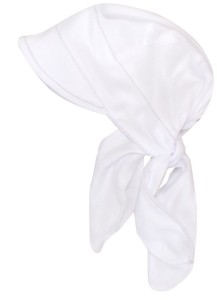 Czapka wiązana na lato dla niemowląt. Biała czapka wiązana na lato dla niemowląt. Przewiewna czapka na lato dla niemowląt.