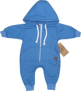 Dresowy bawełniany wiosenny, letni, jesienny kombinezon niemowlęcy. Pajac dla niemowlaka niebieski. Dres dla noworodka