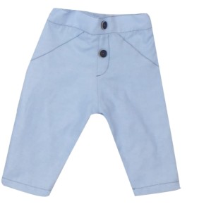 Eleganckie niebieskie spodnie niemowlęce. Spodnie dla chłopca do chrztu.