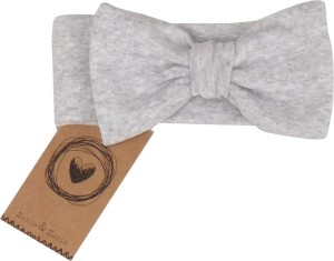Szara opaska niemowlęca z kokardą. Dodatek do dziewczęcej stylizacji. Elastyczna opaska dla dziewczynki.