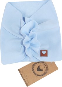 Elastyczna opaska dziewczęca. Niebieska, szeroka opaska na uszy, jak turban. Opaska na wiosnę, lato, jesień.