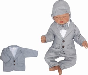 Elegancka marynarka niemowlęca tkanina szara  na różne okazje chrzest ,wesele dla niemowlaka
