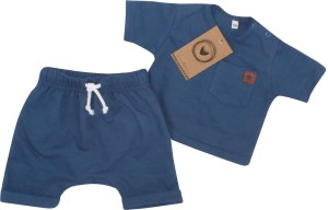 Komplet 2 częściowy na lato tshirt +spodenki granatowy dla niemowlaka