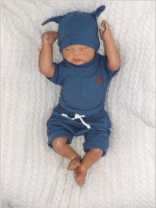 Komplet 2 częściowy na lato tshirt +spodenki granatowy dla niemowlaka