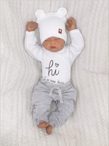 spodnie dresowe niemowlęce z przeszyciami szare