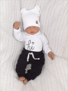 spodnie dresowe niemowlęce z przeszyciami czarne