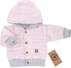 Kurtka pikowana na wiosnę, jesień dla niemowlaka. Różowa bejsbolówka z kapturem niemowlęca. Modna kurtka dla dziecka w kolorze różu.