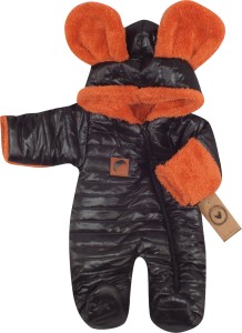 Zimowy kombinezon pikowany ocieplany z misiem od środka czarny