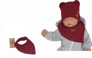 Apaszka prążkowana bordowa dla noworodka