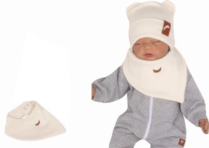 Apaszka prążkowana ecru dla niemowlaka