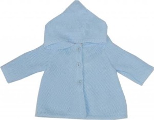 Sweterek płaszczyk włóczkowy niebieski dla niemowlaka