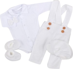 Biały komplet 5 częściowy z szelkami na chrzest
