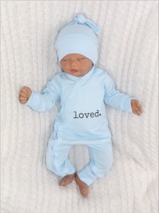 Pajacyk niemowlęcy niebieski loved