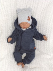 Dres niemowlęcy 2 częściowy z ocieplanej dresówki  jeansowy