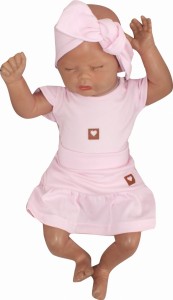 Różowa spódniczka niemowlęca.  Bawełniana spódniczka dla niemowlaka.