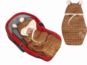 Ocieplany śpiworek do fotelika cynamonowy