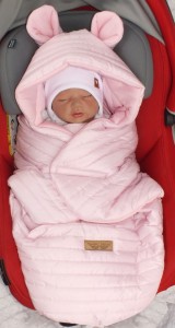 Spiworek z bawełnianą podszewką do fotelika różowy