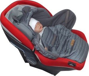 Śpiworek z bawełnianą podszewką do fotelika grafitowy