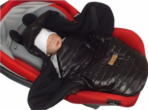 Śpiworek z bawełnianą podszewką do fotelika czarny