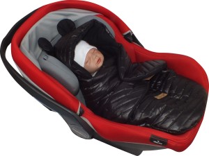 Śpiworek z bawełnianą podszewką do fotelika czarny