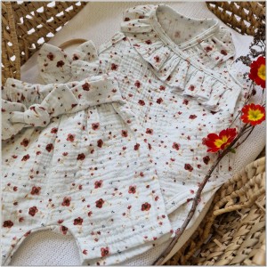 Zestaw na lato dla dziewczynki. Spodenki, body z krótkim rękawem i opaska na lato dla dziewczynki.  Bawełniany letni komplet dla niemowlaka.  Komplet na prezent dla dziewczynki.