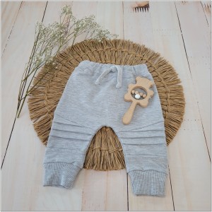 spodnie dresowe niemowlęce z przeszyciami szare