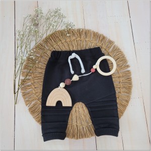 spodnie dresowe niemowlęce z przeszyciami czarne