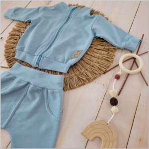 Dres niemowlęcy bawełniany bez kaptura  morski