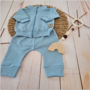 Dres niemowlęcy bawełniany bez kaptura  morski