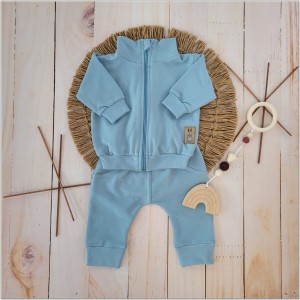 Dres niemowlęcy bawełniany bez kaptura  morski