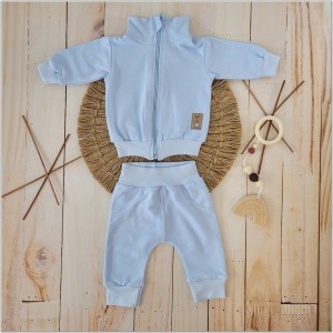 Dres niemowlęcy bawełniany bez kaptura  błękitny