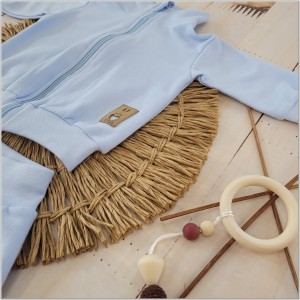 Dres niemowlęcy bawełniany bez kaptura  błękitny