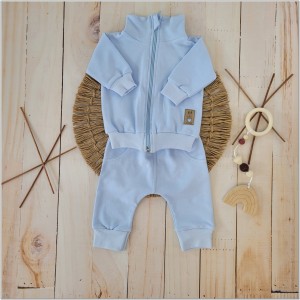 Dres niemowlęcy bawełniany bez kaptura  błękitny