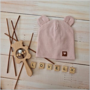 Różowa czapka podwójna, elastyczna dla niemowlaka. Bawełniana czapeczka na wiosnę, lato, jesień dla noworodka. Czapeczka na wyjście ze szpitala dla dziewczynki.