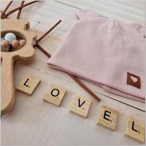 Różowa czapka podwójna, elastyczna dla niemowlaka. Bawełniana czapeczka na wiosnę, lato, jesień dla noworodka. Czapeczka na wyjście ze szpitala dla dziewczynki.