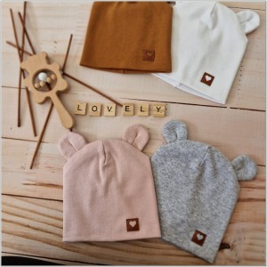 Różowa czapka podwójna, elastyczna dla niemowlaka. Bawełniana czapeczka na wiosnę, lato, jesień dla noworodka. Czapeczka na wyjście ze szpitala dla dziewczynki.