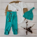 3cz bawełniany komplet ze sznurkiem 50-62 zielony