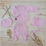 4cz muślinowa wyprawka niemowlęca różowa ostatnie sztuki 50, 68
