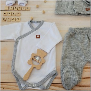 Wyprawka włóczkowa szara. Kompletna wyprawka.  Włóczkowa wyprawka. Wyprawka do szpitala. Zestaw dla noworodka. Wyprawka na prezent dla noworodka. Wyprawka dla noworodka. Wyprawka na wyjście ze szpitala. Unikalny komplet. Oryginalny prezent dla noworodka.