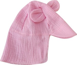 Niemowlęca czapka muślinowa. Czapka na lato dla niemowląt. Czapka muślinowa niemowlęca z uszkami i przedłużanym tyłem. Przewiewna muślinowa czapka na lato dla dziecka.