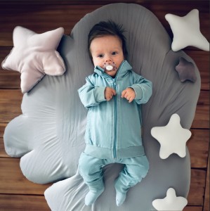 Dres niemowlęcy bawełniany bez kaptura  morski