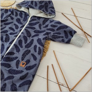 Dresowy bawełniany wiosenny, letni, jesienny kombinezon niemowlęcy. Pajac dla niemowlaka granatowy. Dres dla noworodka