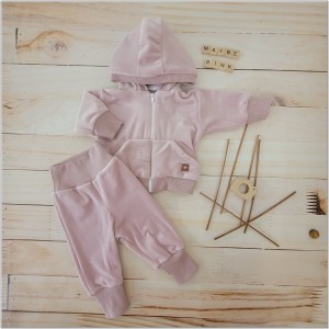 Dres welurowy niemowlęcy brudny róż