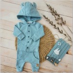 Dres z guzikami 2 cz bawełniany 56-86 morski niebieski