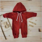  Kombinezon z kapturem pajac 50-92 wygodny bawełniany bordowy