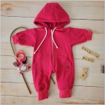  Kombinezon z kapturem pajac 50-92 wygodny bawełniany amarant