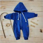 Kombinezon z kapturem pajac 50-92 wygodny bawełniany szafirowy