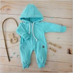 Kombinezon z kapturem pajac 50-92 wygodny bawełniany turkusowy
